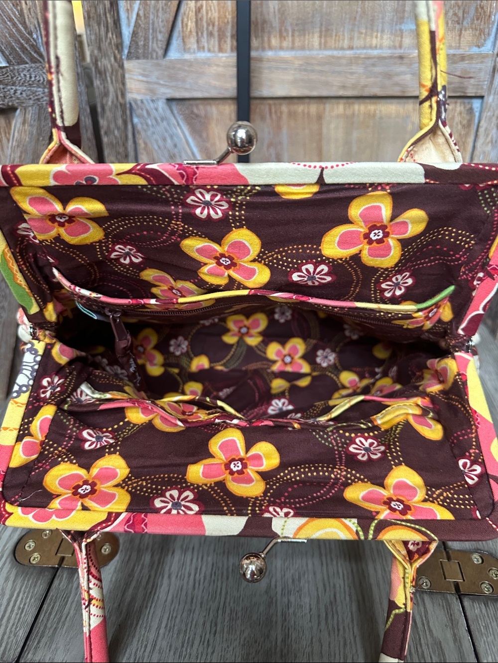 Vera Bradley Alice Buttercup Floral Kiss Lock Bag, 3 Wallets & Eyeglass Case - Picture 8 of 14